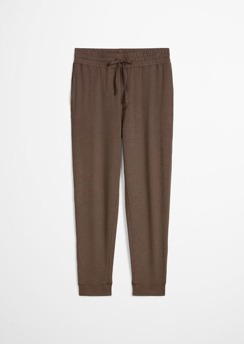 Lounge jersey pants — chocolate brown melange