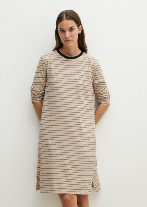Long sleeve lounge dress — French Oak Stripe 1