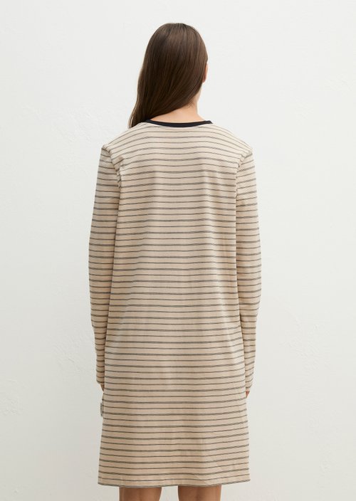Long sleeve lounge dress — French Oak Stripe 1