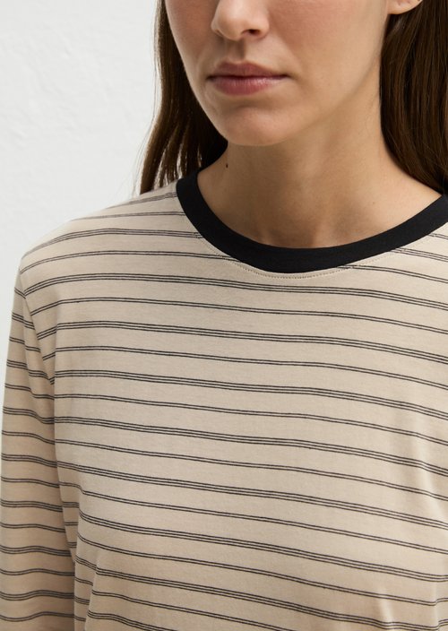 Long sleeve lounge dress — French Oak Stripe 1