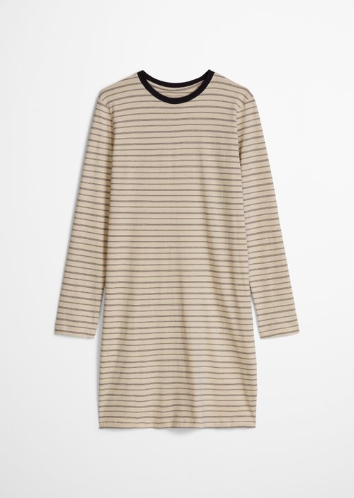 Long sleeve lounge dress — French Oak Stripe 1