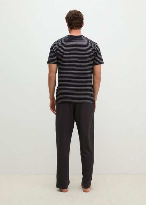 Lounge set — black stripe/black