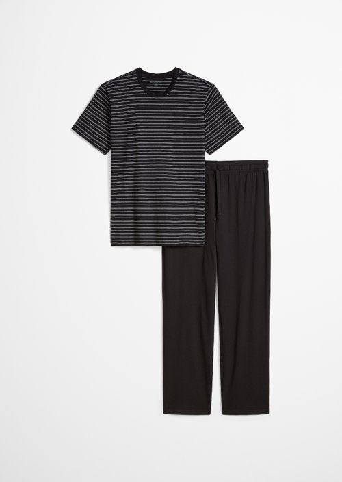 Lounge set — black stripe/black