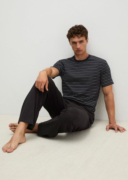 Lounge set — black stripe/black