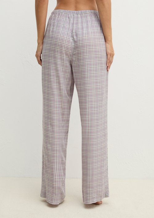 Lounge pants — gray lilac check