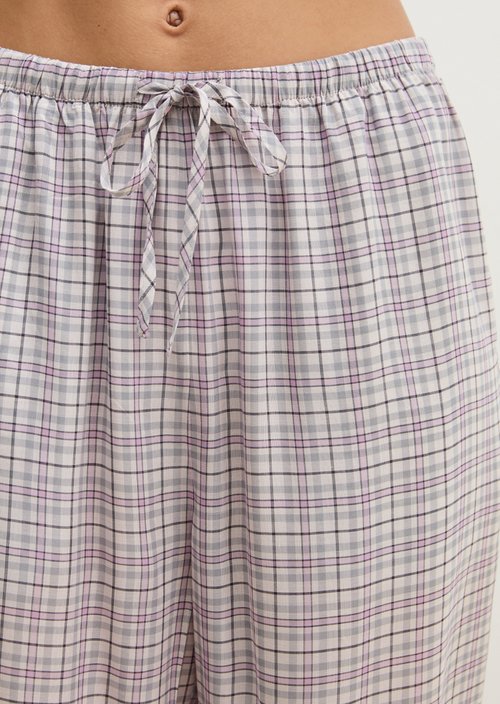Lounge pants — gray lilac check