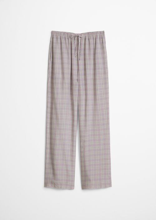 Lounge pants — gray lilac check