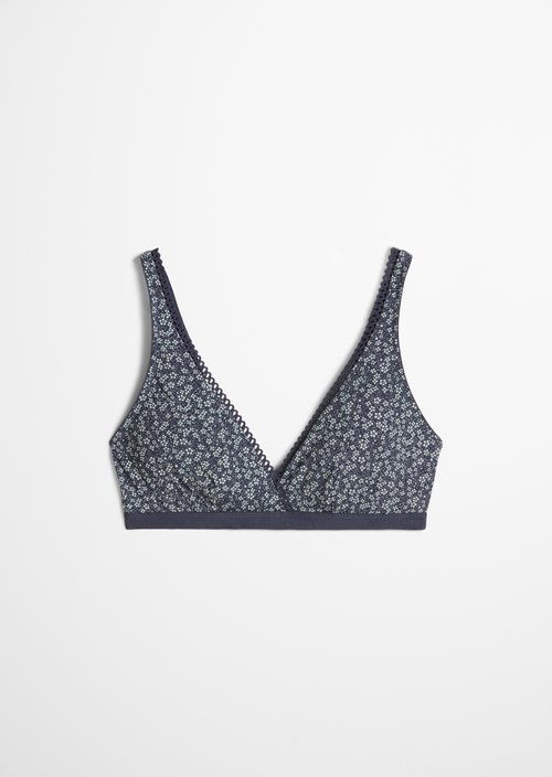 Bralette — odessey blue flower print