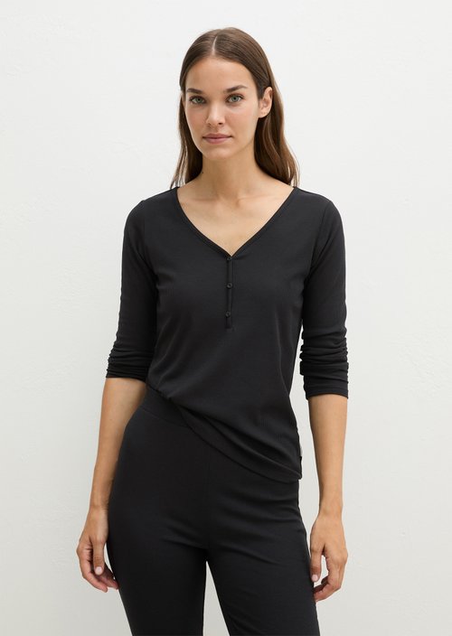 Lounge henley shirt — Black