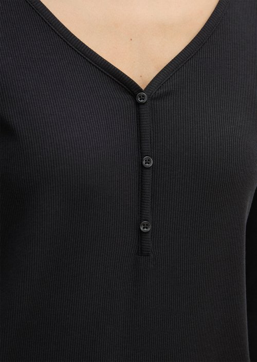 Lounge henley shirt — Black