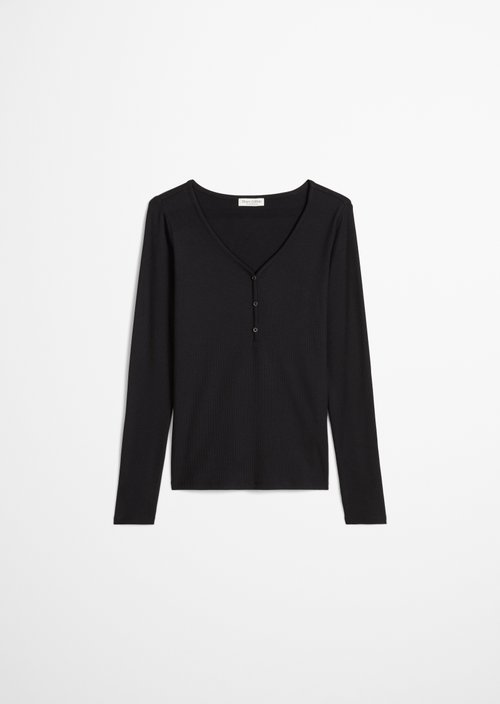 Lounge henley shirt — Black