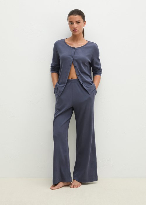 Lounge jersey cardigan — odessey blue