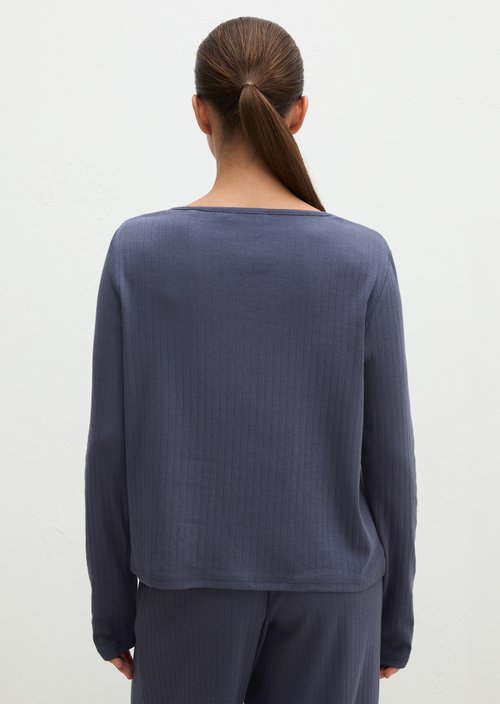 Lounge jersey cardigan — odessey blue
