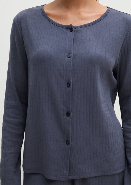 Lounge jersey cardigan — odessey blue