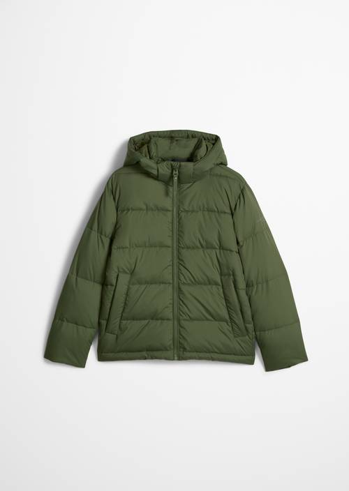 TEENS-BOYS Quilted Jacket Green in front view
