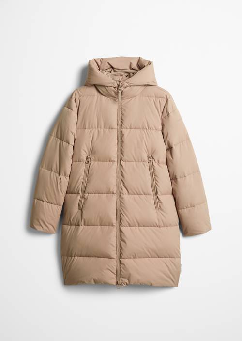 TEENS-GIRLS Quilted Coat Brown in front view