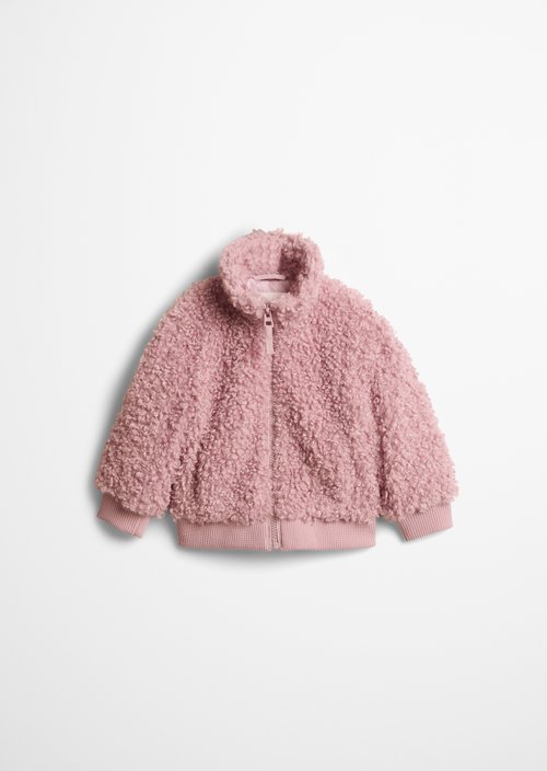 KIDS-GIRLS Curly Teddy Jacket — Vintage Rose