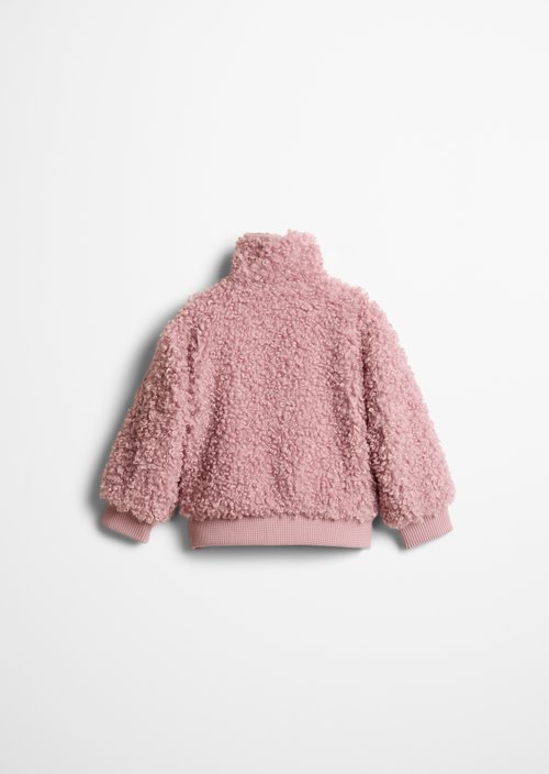 KIDS-GIRLS Curly Teddy Jacket — Vintage Rose