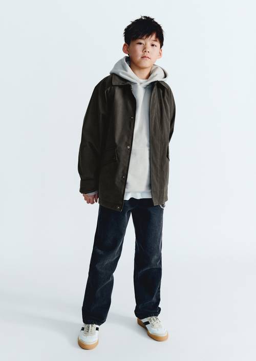 TEENS-BOYS Performance Jacket Green worn on model