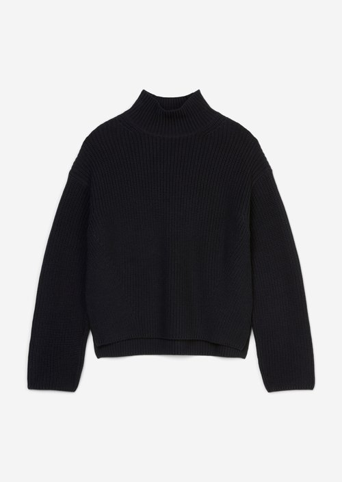 DfC Turtleneck knitted sweater loose — Dark blue