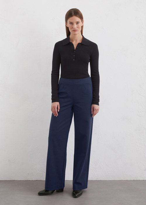 Jersey pants wide — Dark blue