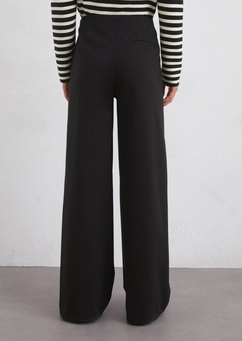 Jersey pants wide — Black