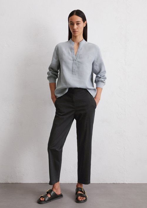 Linen tunic blouse regular — Light blue