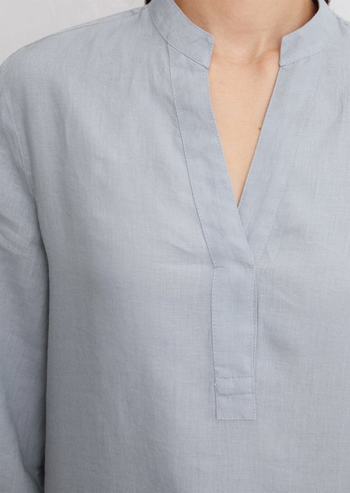 Linen tunic blouse regular — Light blue