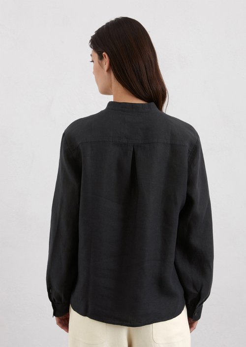 Linen tunic blouse regular — Black