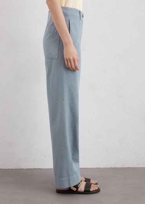 Wide trousers model Lande long — Light blue