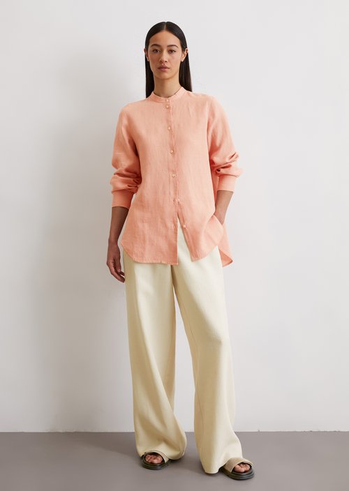 A-shape linen blouse regular — Light red