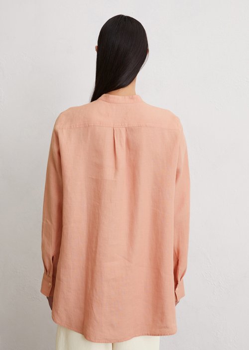 A-shape linen blouse regular — Light red
