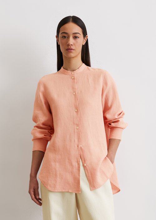 A-shape linen blouse regular — Light red