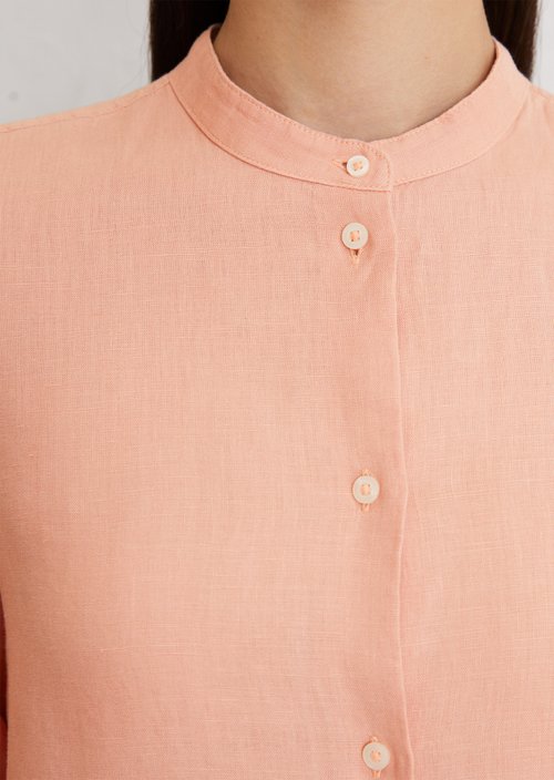 A-shape linen blouse regular — Light red