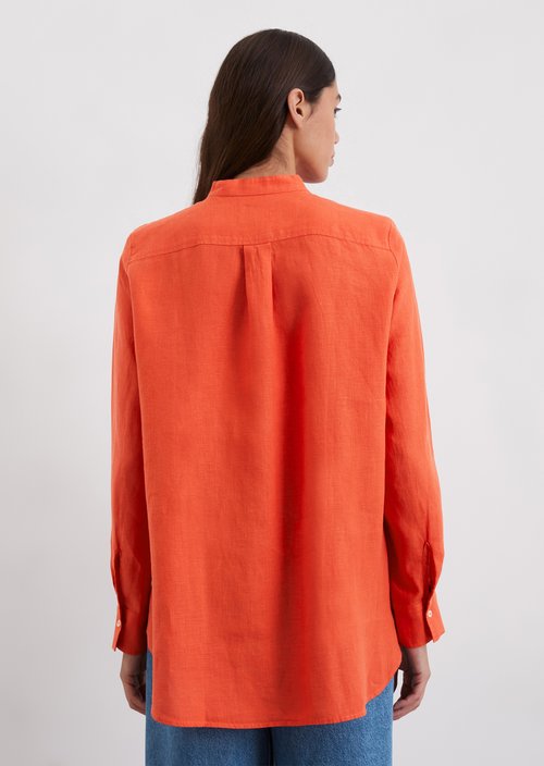 A-shape linen blouse regular — Light red