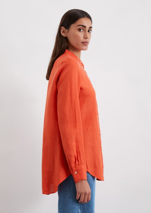 A-shape linen blouse regular — Light red