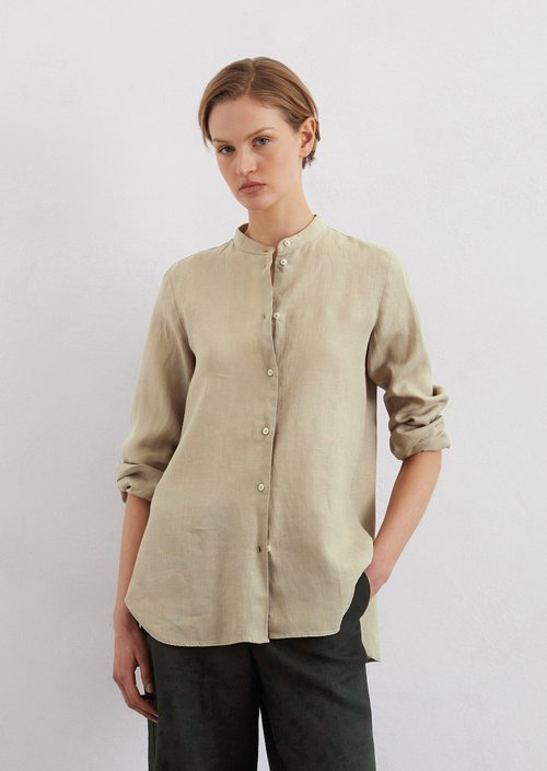 A-shape linen blouse regular — Beige