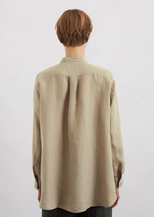 A-shape linen blouse regular — Beige