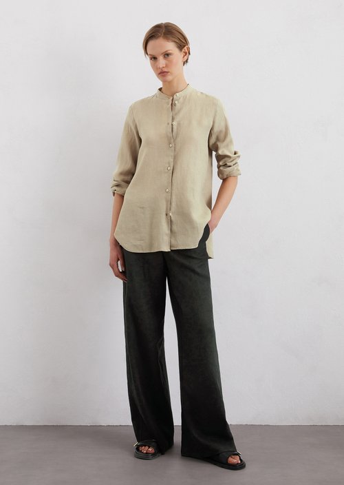 A-shape linen blouse regular — Beige