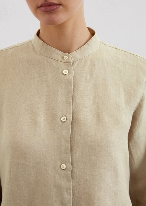A-shape linen blouse regular — Beige