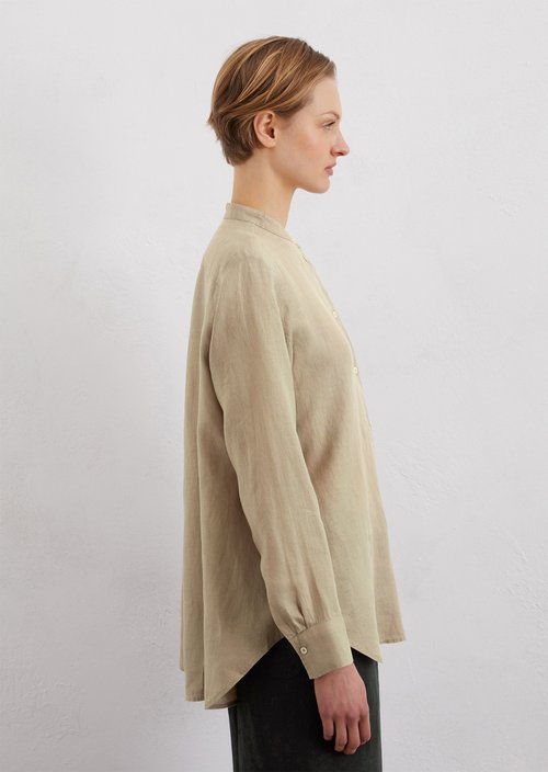 A-shape linen blouse regular — Beige