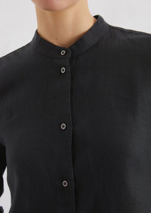 A-shape linen blouse regular — Black