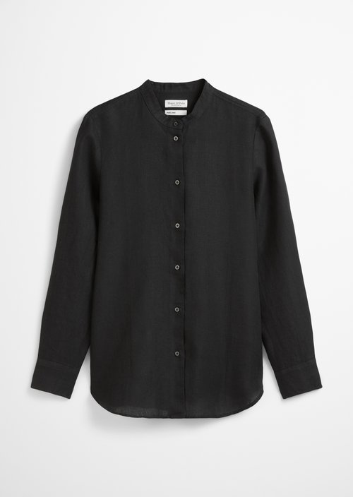 A-shape linen blouse regular — Black