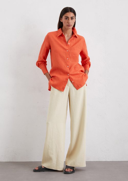 Linen blouse regular — Light red