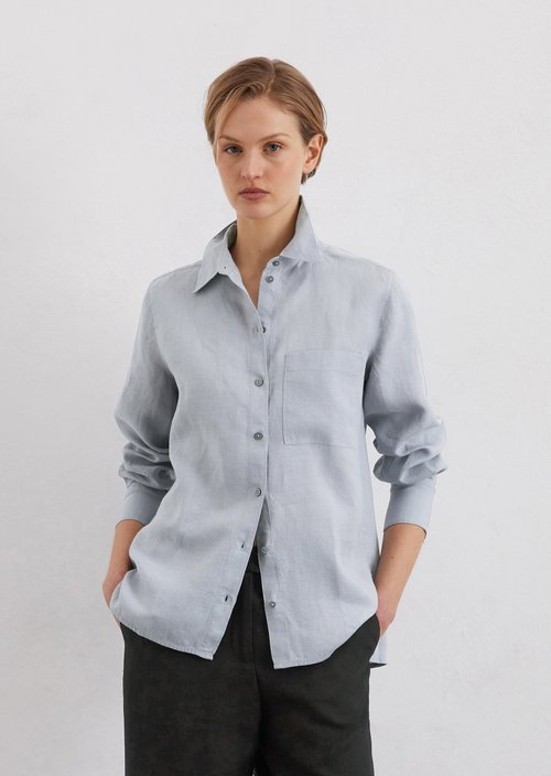 Linen blouse regular — Light blue