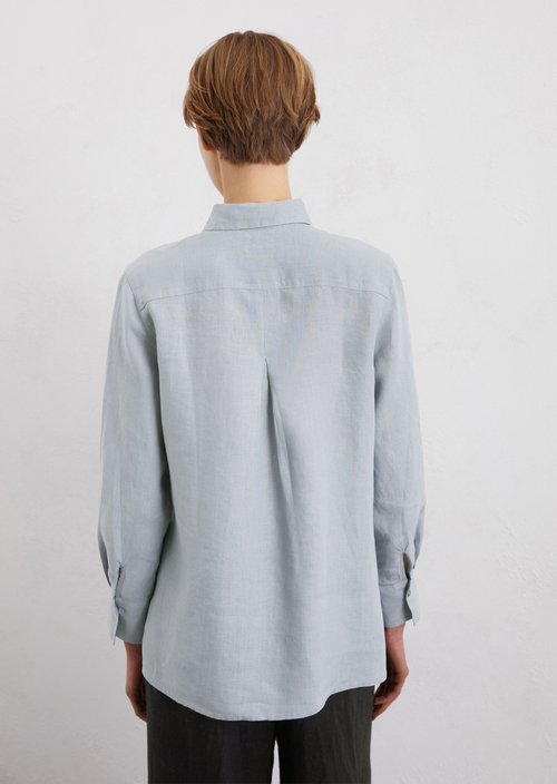 Linen blouse regular — Light blue