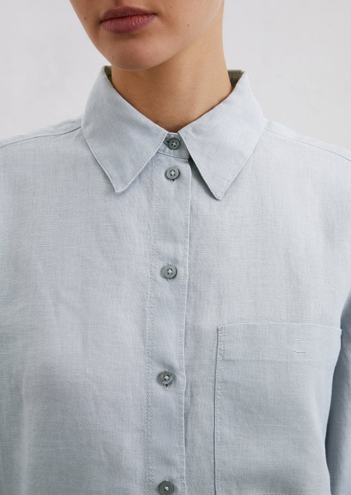 Linen blouse regular — Light blue