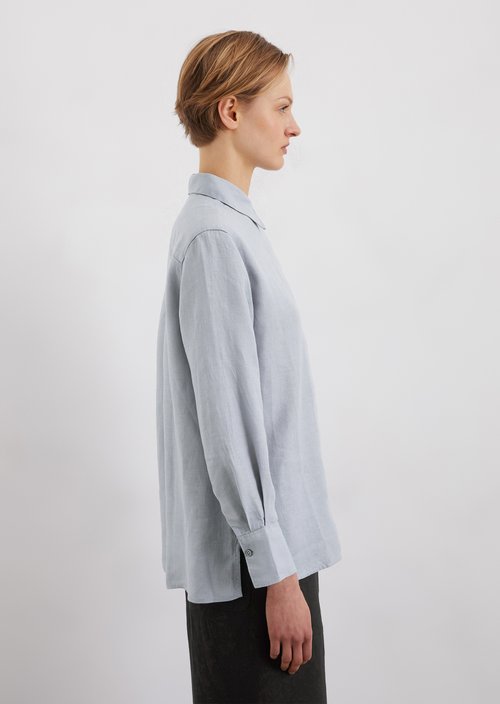 Linen blouse regular — Light blue