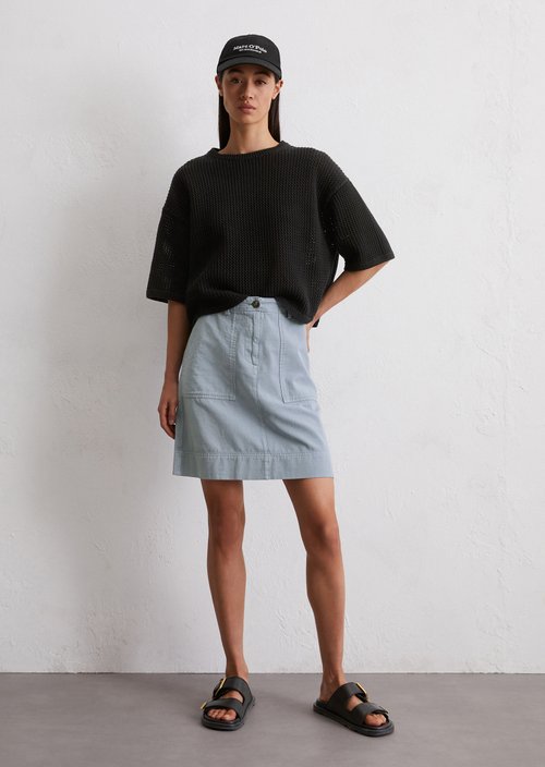 Flared mini skirt — Light blue