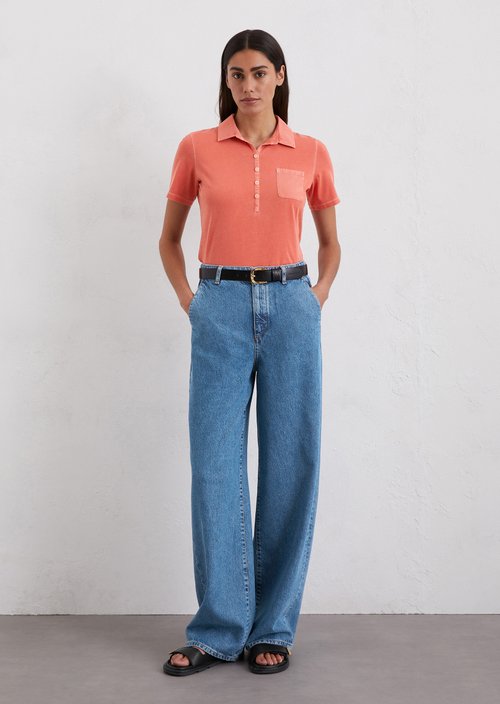 Short sleeve polo shirt slim — Light red